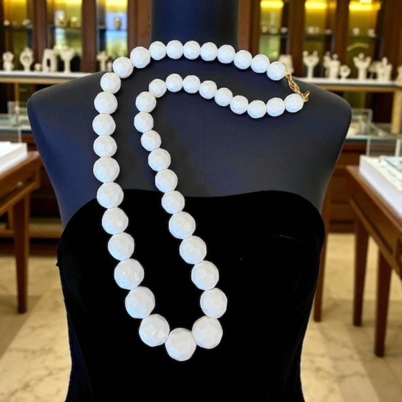 Monet Jewelry - Vintage Monet Faceted White Beads. Mint condition.